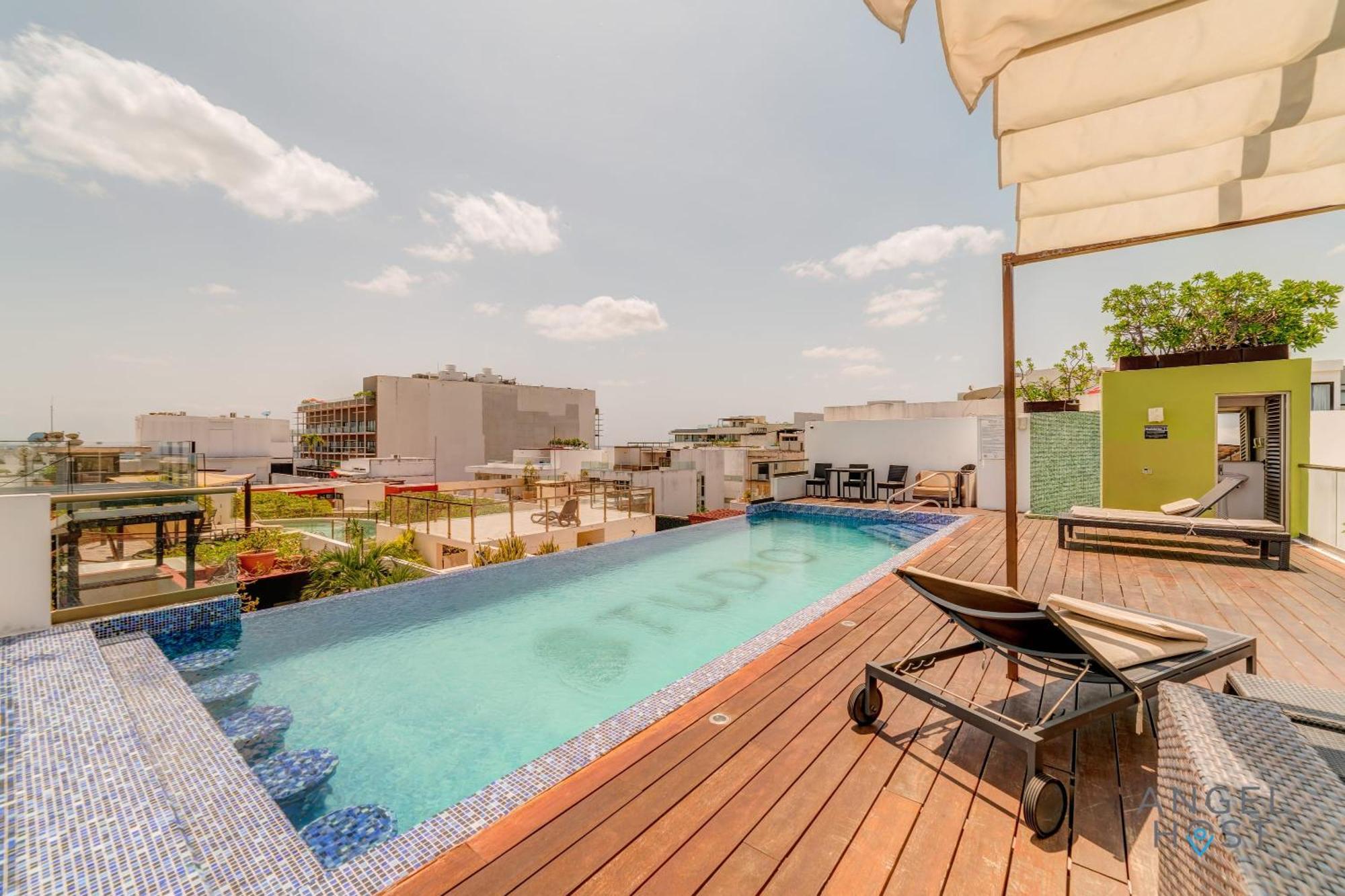 New Sunlit Private Roof Terrace Bbq Spatub * Playa del Carmen